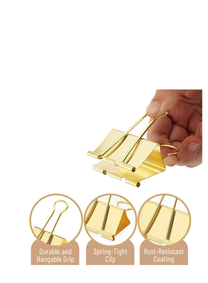 Terabyte مشابك ملفات كبيرة، 2 بوصة، 12 عبوة، ذهبية، مشابك ملفات كبيرة 2 بوصة، مشابك ملفات كبيرة عملاقة، مشابك مكتبية، مشابك ورق، مشابك ورق لملفات الورق، مشابك ورق للملفات - Image 4