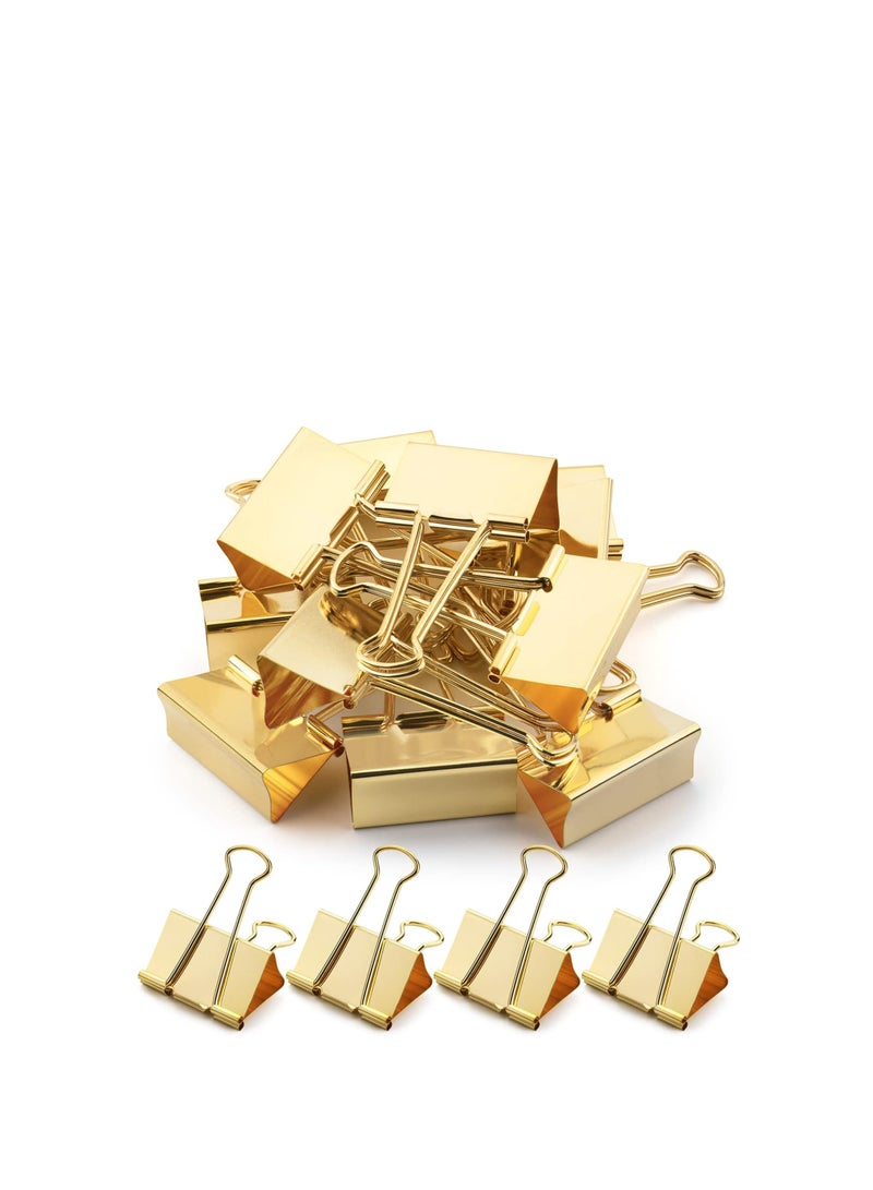 Terabyte مشابك ملفات كبيرة، 2 بوصة، 12 عبوة، ذهبية، مشابك ملفات كبيرة 2 بوصة، مشابك ملفات كبيرة عملاقة، مشابك مكتبية، مشابك ورق، مشابك ورق لملفات الورق، مشابك ورق للملفات - Image 2