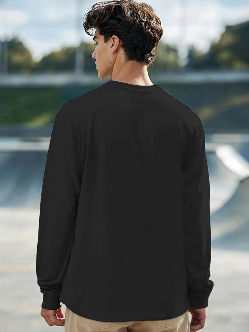 LEOTUDE Oversized Combo Tshirt Full Sleeve Graphic Printed Round Neck Tshirt for Man (FS22_MUSTRD_Leo_P_Zmix22_XL) - Image 5