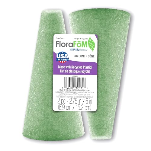 FloraCraft FloraFōM 2 Piece Cone 2.75 Inch x 6 Inch Green - Image 1