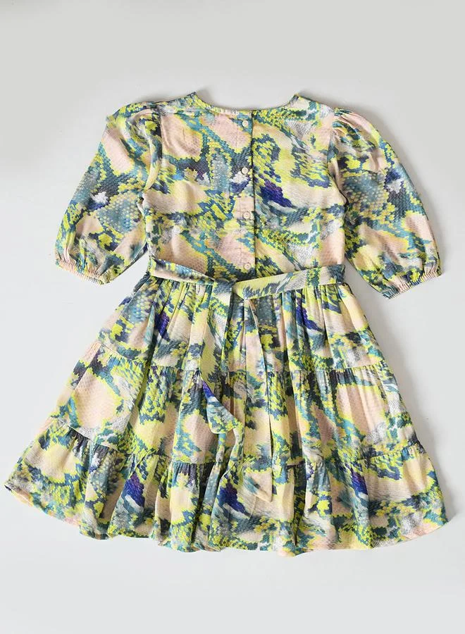 BELLA MODA Tiered Print Dress
