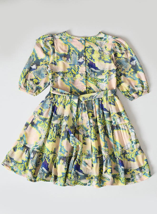 BELLA MODA Tiered Print Dress - Image 3