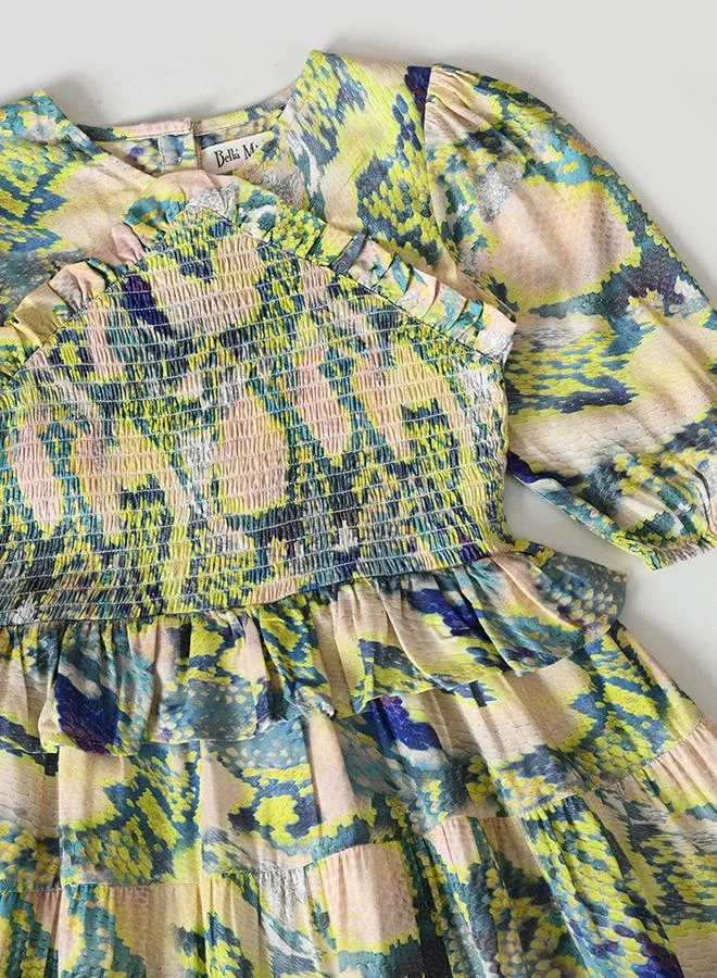 BELLA MODA Tiered Print Dress