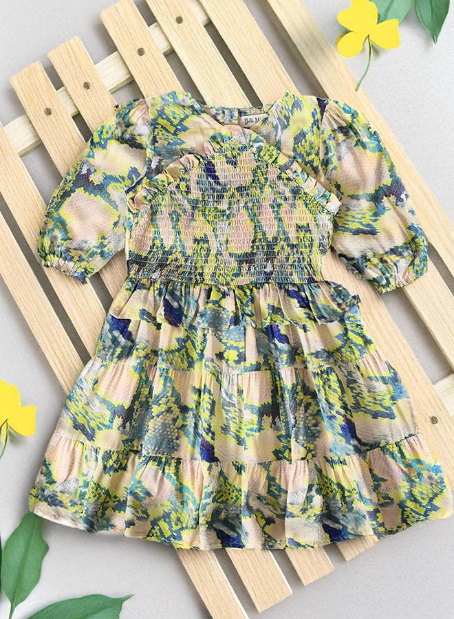 BELLA MODA Tiered Print Dress - Image 1