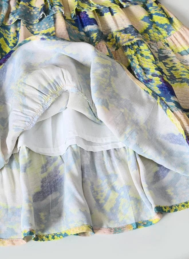 BELLA MODA Tiered Print Dress