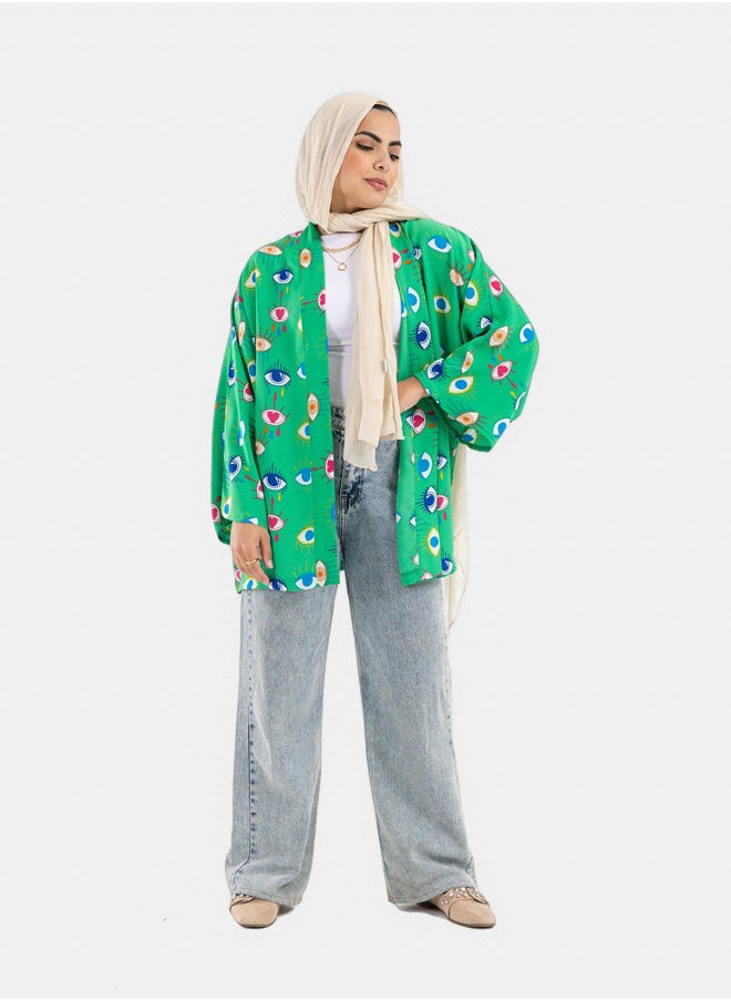 Clue Eye Printed Voile Kimono  - Image 1