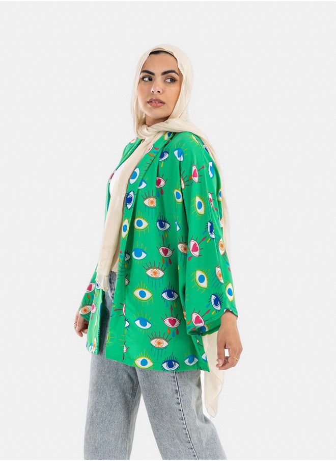 Clue Eye Printed Voile Kimono  - Image 2