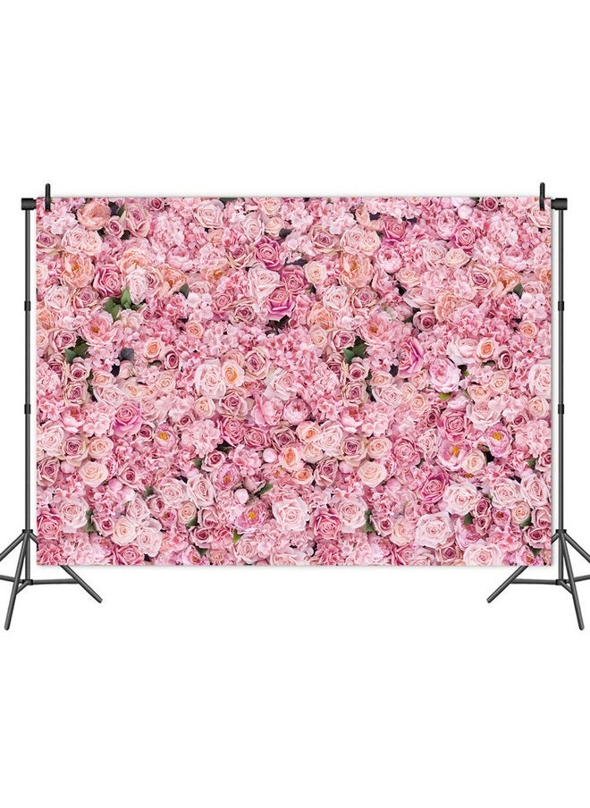 Qian Pink Rose Flowers Wall Photo Background Girls Birthday Party Decoration Photography Backdrop For Valentine'S Day Weeding Bridal Shower Anniversary Ceremony Decor Banner 7X5Ft  - Image 4