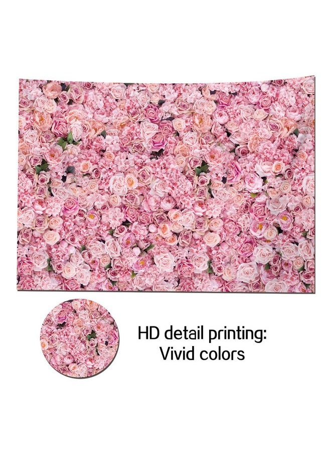 Qian Pink Rose Flowers Wall Photo Background Girls Birthday Party Decoration Photography Backdrop For Valentine'S Day Weeding Bridal Shower Anniversary Ceremony Decor Banner 7X5Ft  - Image 3