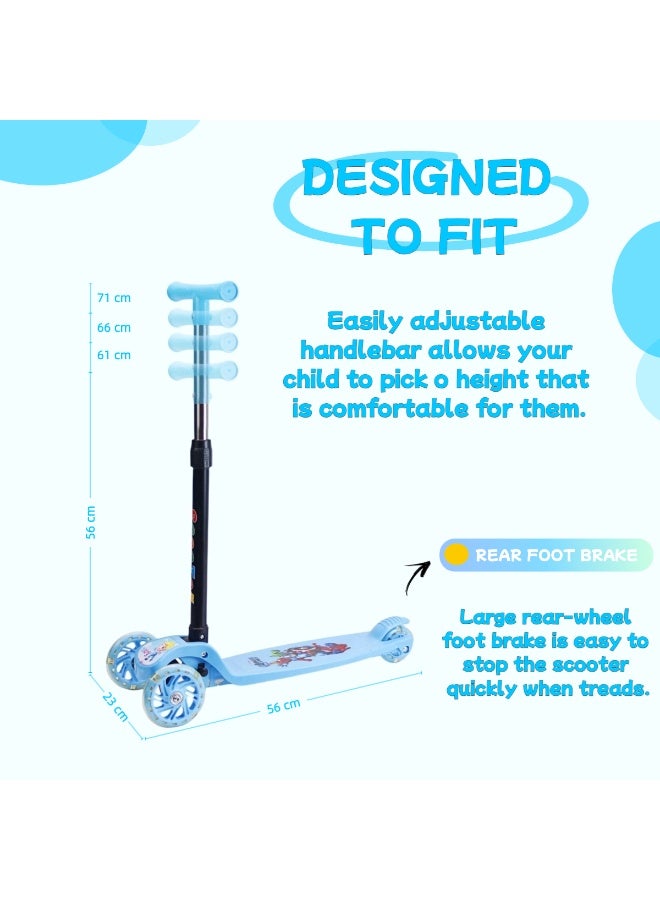 إيزي فيتشور سكوتر EASY FUTURE القابل للطي للأطفال بمقبض قابل لضبط الارتفاع وعجلات LED PU وفرامل خلفية - مثالي للأعمار من 3 إلى 8 سنوات بما في ذلك مجموعة معدات الحماية - Image 3