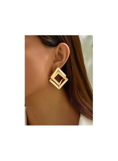 Shein 1pair Fashionable & Punk Style Twisted Square  - Image 3