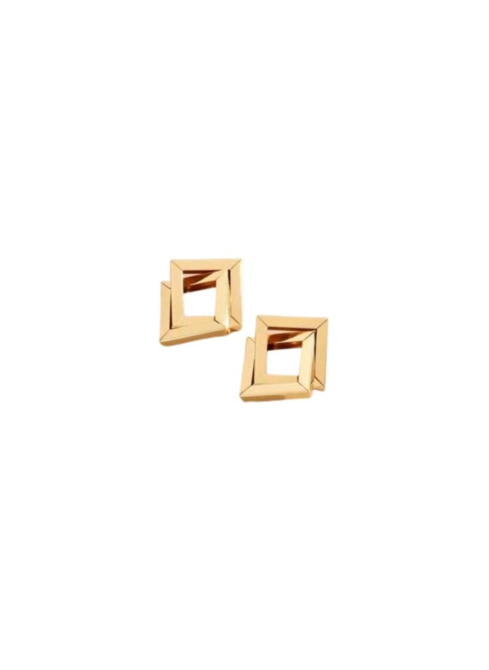 Shein 1pair Fashionable & Punk Style Twisted Square  - Image 4