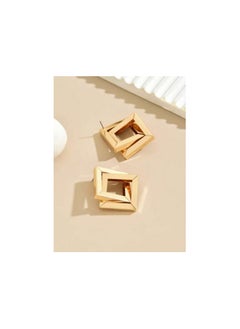 Shein 1pair Fashionable & Punk Style Twisted Square  - Image 5