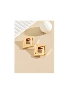 Shein 1pair Fashionable & Punk Style Twisted Square  - Image 2
