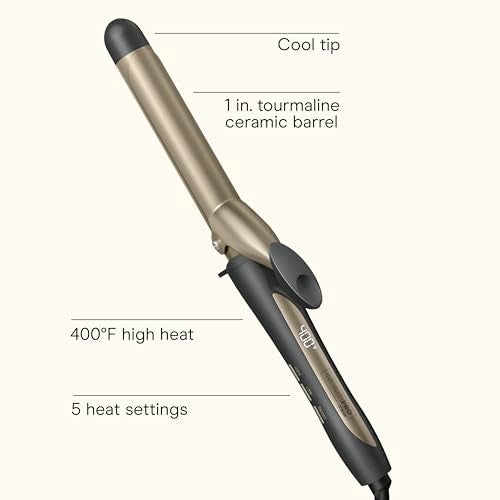 CONAIR INFINITI PRO CONAIR Tourmaline Ceramic 1-Inch Curling Iron, Clamp Curling Iron, 1-Inch Barrel Produces Classic Curls, Hair Curler for Use on Short, Medium, and Long Hair, Dark Grey - Image 2
