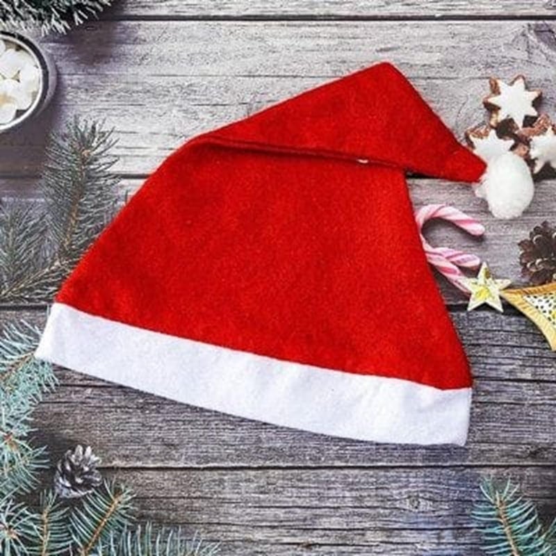 IMPRINTE Christmas Caps | Santa Caps | santa claus caps for adults or kids | Merry Christmas Hat Cap for Christmas | Santa Claus Hat | Christmas Decorations Items (Pack of 2) - Image 3