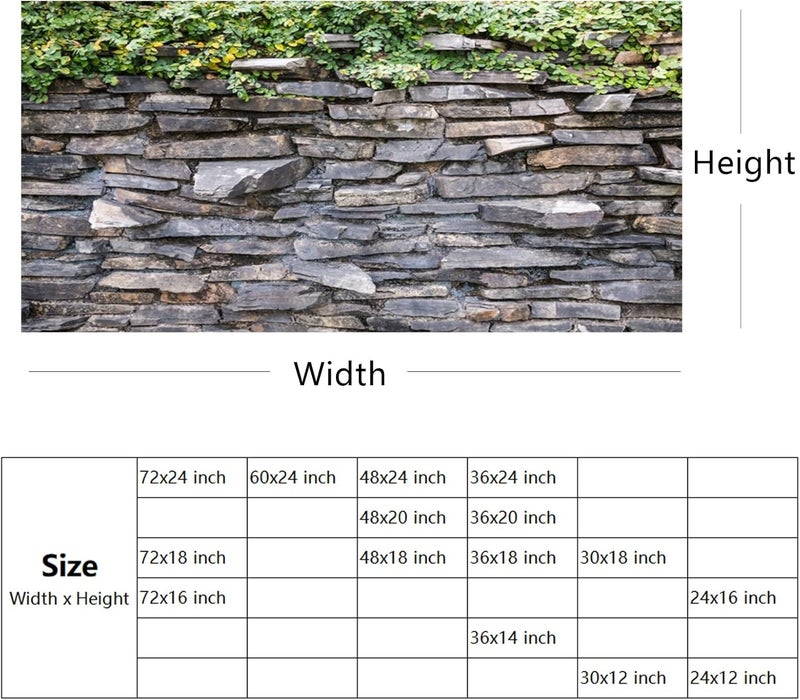 YongFoto YongFoto Reptile Tank Terrarium Background 36x18 inch Green Leaves Vines Rock Stone Brick Wall Reptile Habitat Background Bearded Dragon Fish Tank Aquarium Polyester Backdrop  - Image 5