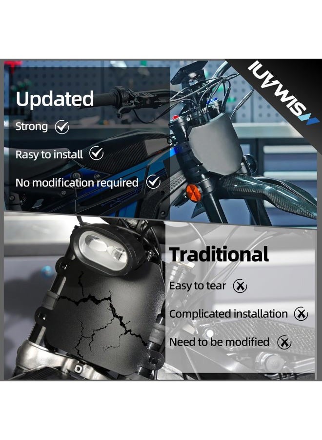 IUVWISN Electric Dirt Bike Number Plate Front License for Surron LBX Tutti Soleil 01 Yozma IN10 Talaria Sting MX3/R MX4 MX5 XXX eRide Pro SR S SS 2.0 3.0 Rawrr Mantis Ebox Dragster ETM RTR Black - Image 4