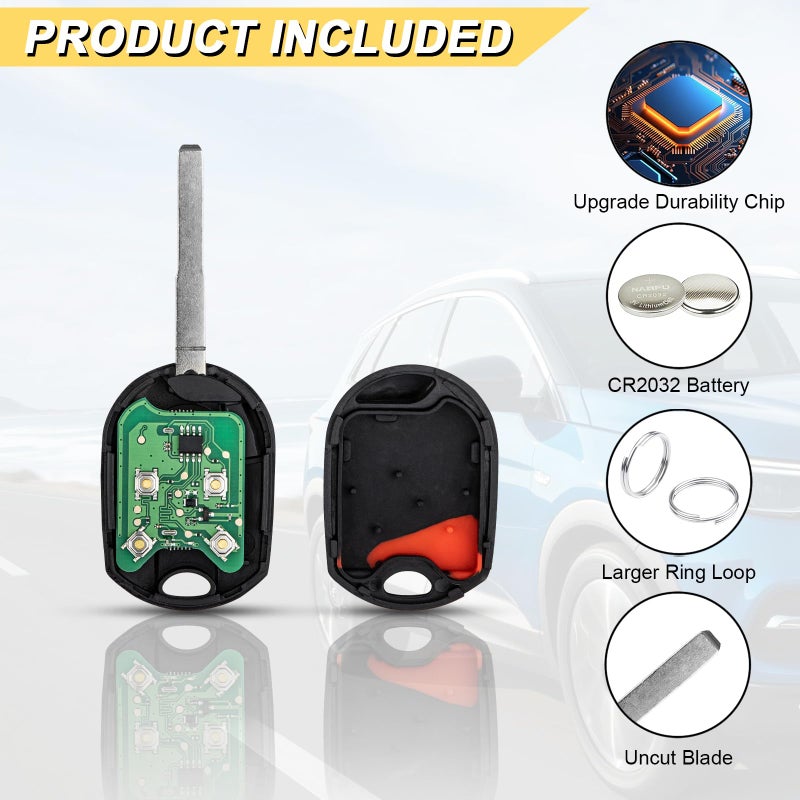 Vurkcy Key Fob Replacement for 2012-2019 Ford Focus/ 13-19 Escape C-Max/ 15-18 Fiesta/ 14-20 Transit Car Keyless Entry Remote Control, OUCD6000022, 4 Btn, 2Pcs - Image 5