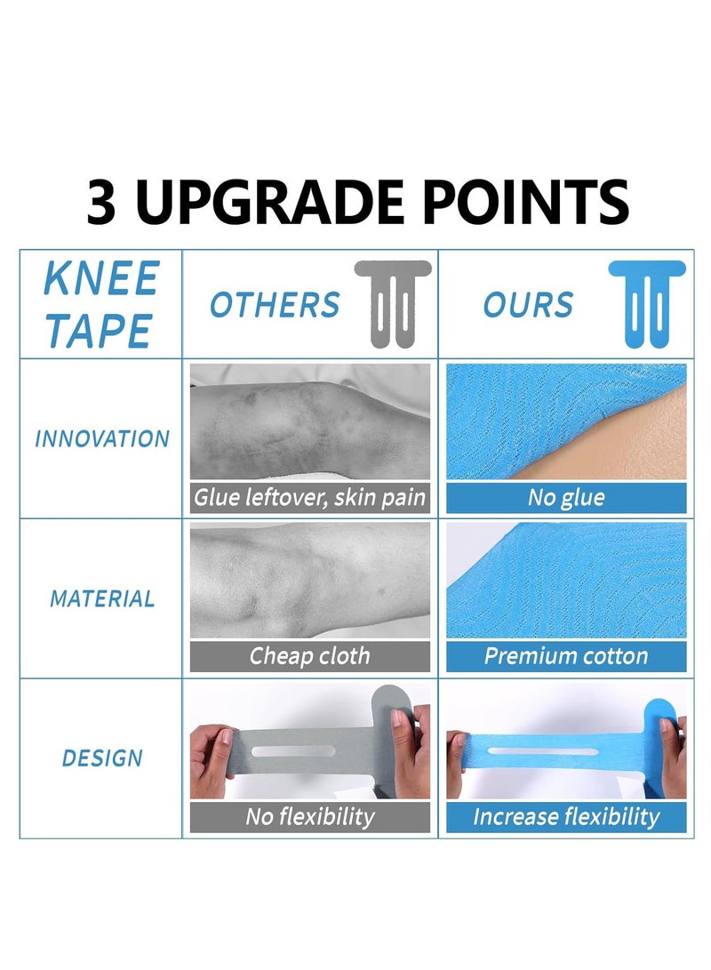 GUDOO 12 Pcs Kinesiology Tape for Knee, Breathable & Waterproof Pre-Cut Kinesio Tape for Knee Pain Relief and Stability, Athletic Tape, Elastic Sports Tape for Running, Hiking, Riding - Image 5