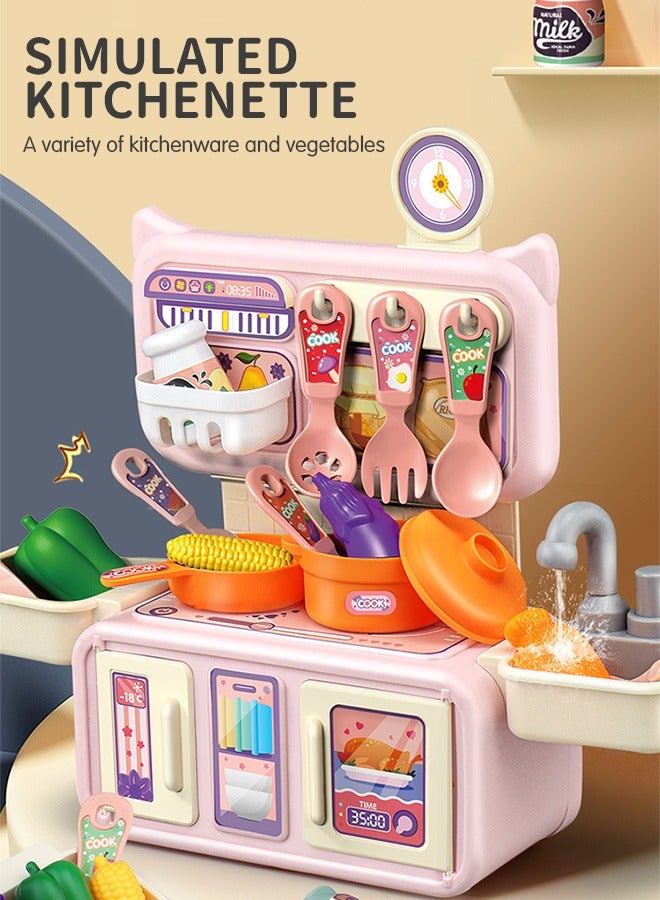 GROIC مجموعة ألعاب المطبخ، 14 قطعة من مجموعة ألعاب المطبخ للأولاد والبنات، ألعاب المطبخ مع صندوق تخزين، محاكاة الرذاذ وحوض اللعب، ألعاب الطعام التظاهرية مع الأطفال الصغار - Image 2