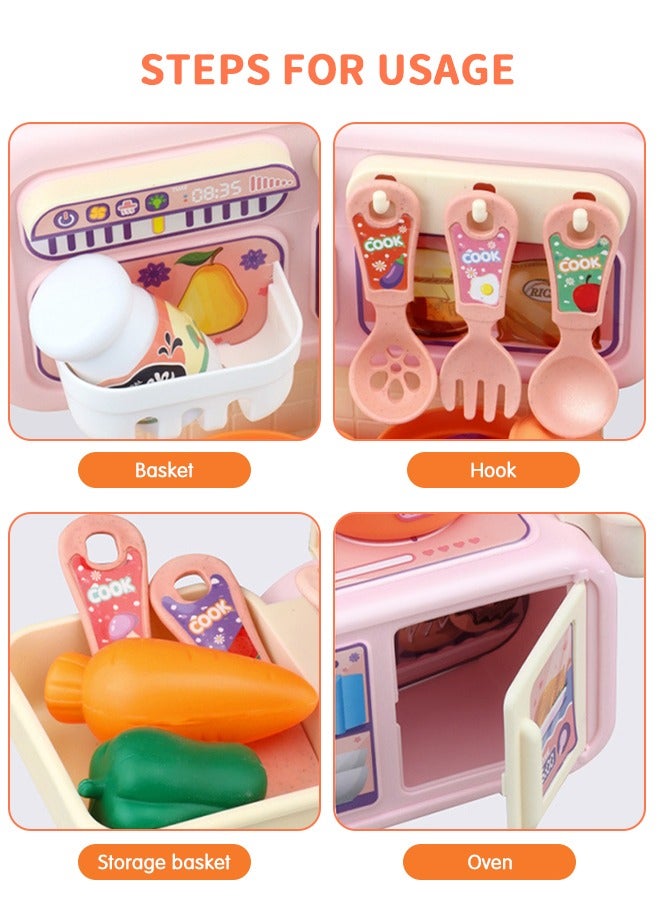 GROIC مجموعة ألعاب المطبخ، 14 قطعة من مجموعة ألعاب المطبخ للأولاد والبنات، ألعاب المطبخ مع صندوق تخزين، محاكاة الرذاذ وحوض اللعب، ألعاب الطعام التظاهرية مع الأطفال الصغار - Image 3