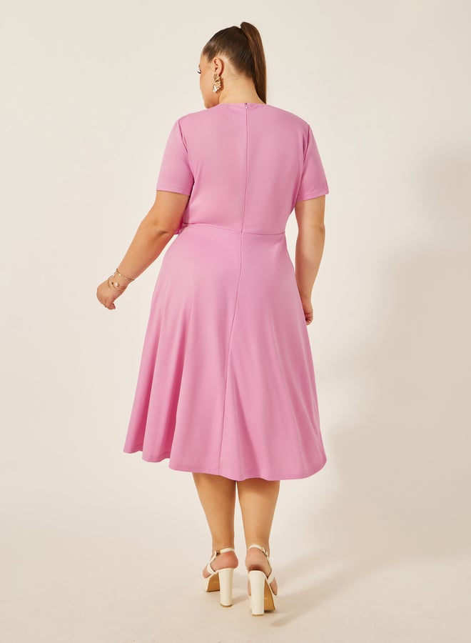 Styli A-Line Pink Dress - Image 5