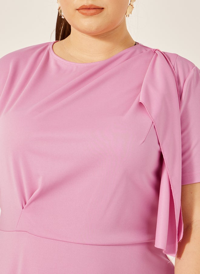 Styli A-Line Pink Dress - Image 4