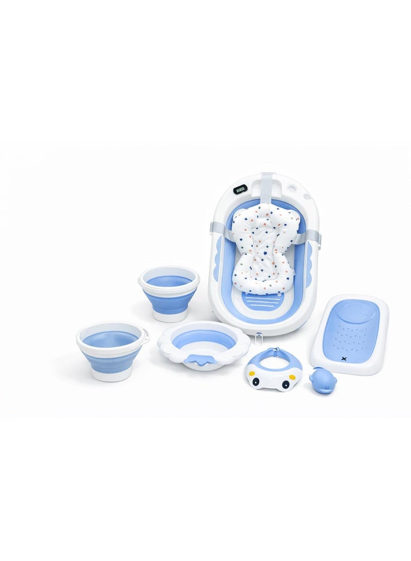 DEHKAH 8-in-1 Premium Collapsible Baby Bath Set with Tub, Support Seat, and Accessories - Newborn to Toddler - Image 1