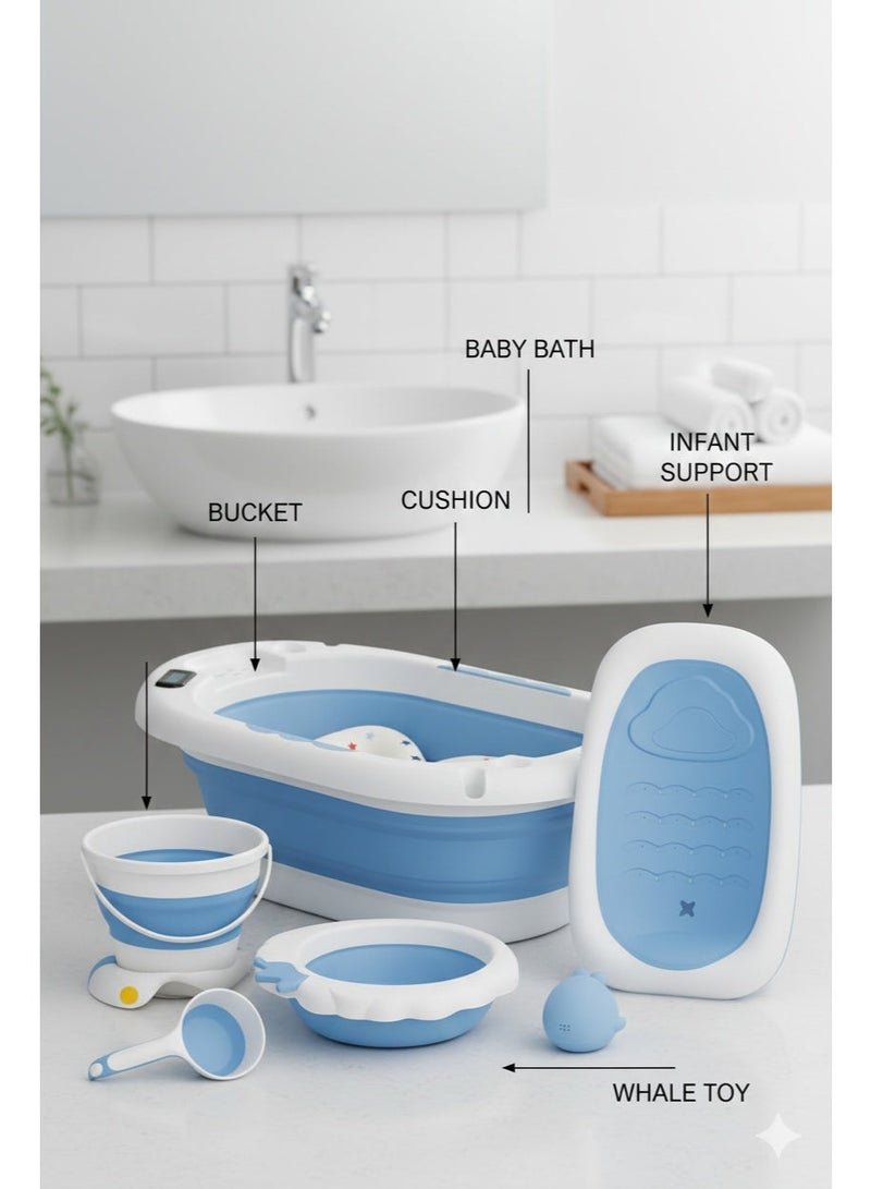 DEHKAH 8-in-1 Premium Collapsible Baby Bath Set with Tub, Support Seat, and Accessories - Newborn to Toddler - Image 4