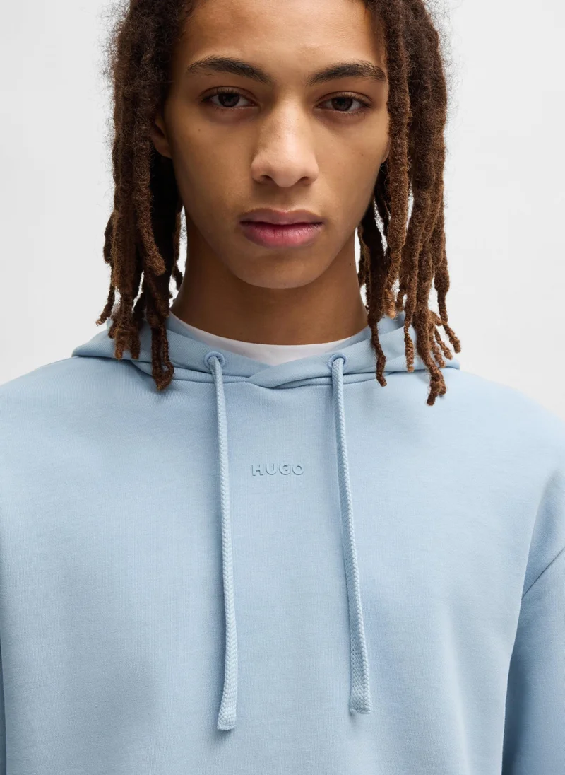 هوجو Cotton-terry relaxed-fit hoodie with logo print