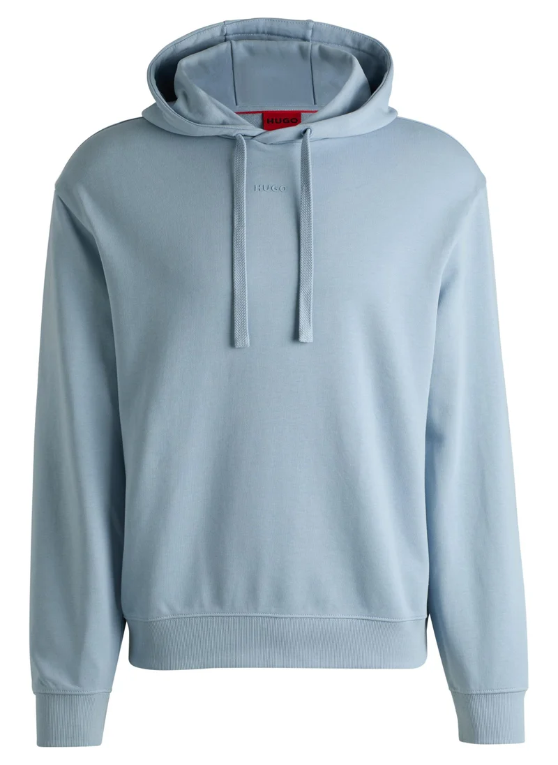 هوجو Cotton-terry relaxed-fit hoodie with logo print