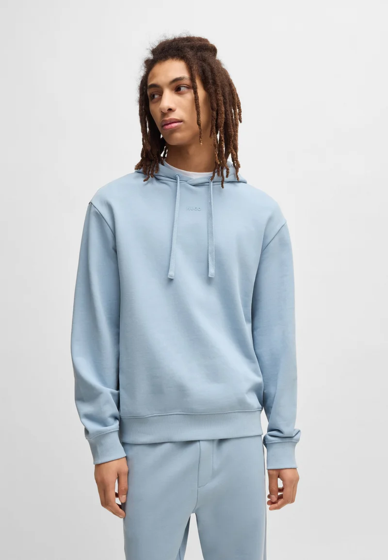 HUGO Cotton-terry hoodie with logo print
