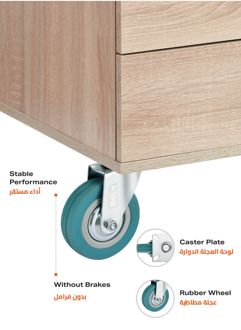 BMB tools 4-Piece Grey Rubber Caster - Plate - Swivel / 100mm  - Image 3