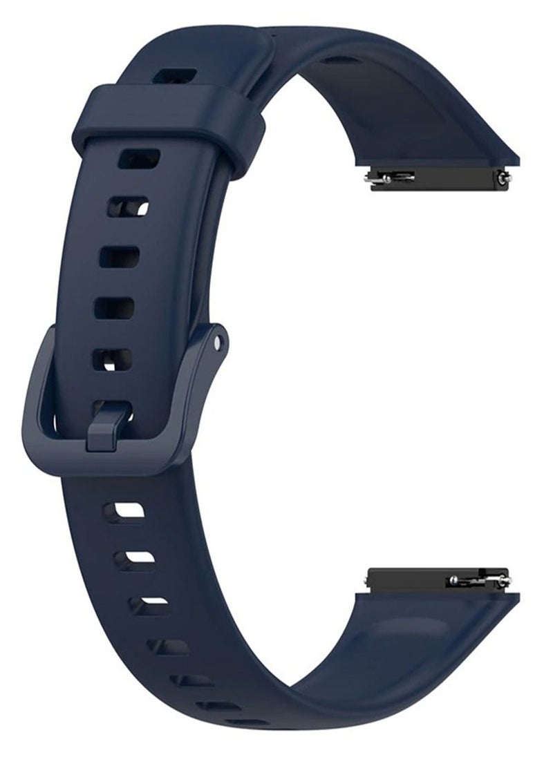 Generic Silicone Watchband for Huawei Band 7 Smart Watch Strap Soft TPU Wristband Sport Bracelet Replacement Strap for Huawei Band7 _ Dark Blue  - Image 3