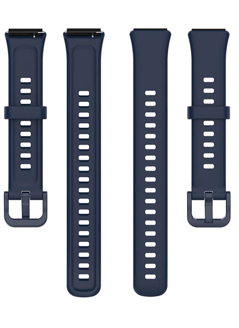 Generic Silicone Watchband for Huawei Band 7 Smart Watch Strap Soft TPU Wristband Sport Bracelet Replacement Strap for Huawei Band7 _ Dark Blue  - Image 5