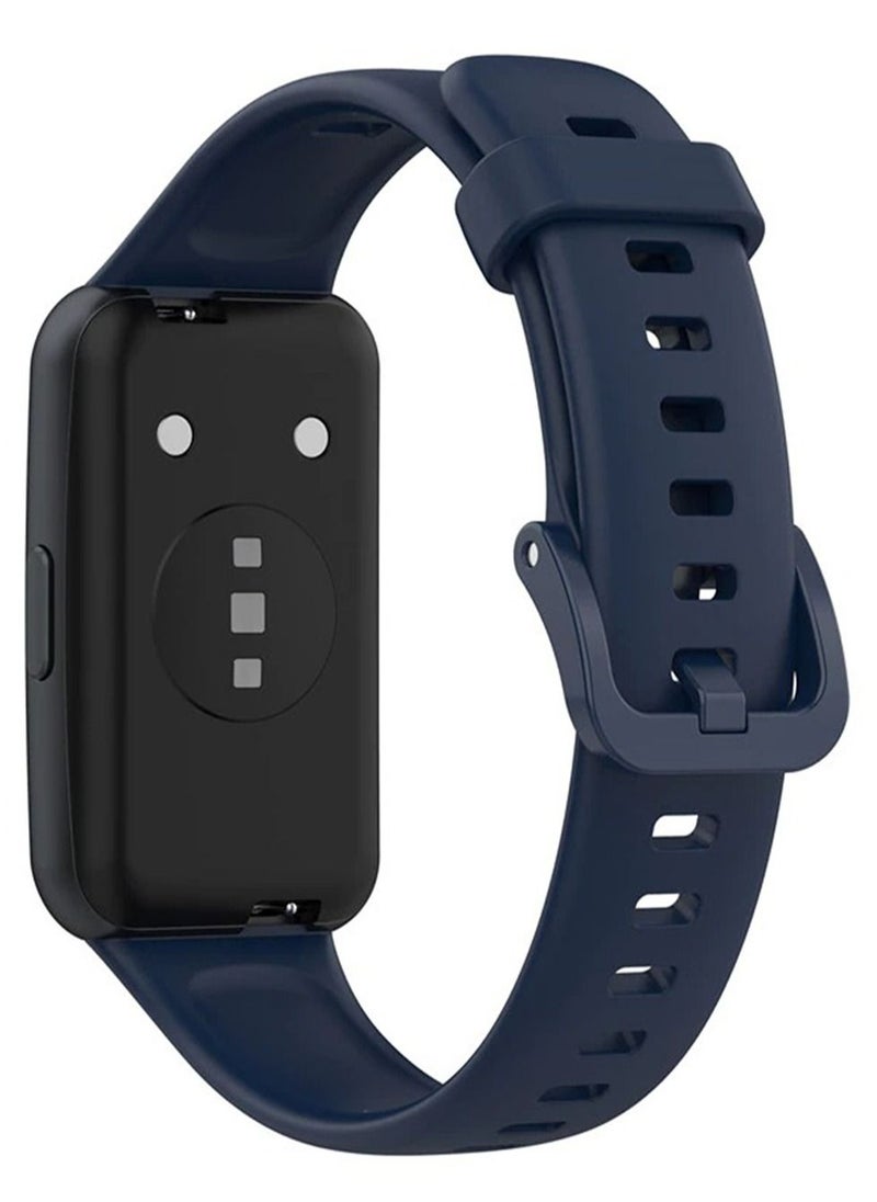 Generic Silicone Watchband for Huawei Band 7 Smart Watch Strap Soft TPU Wristband Sport Bracelet Replacement Strap for Huawei Band7 _ Dark Blue  - Image 1