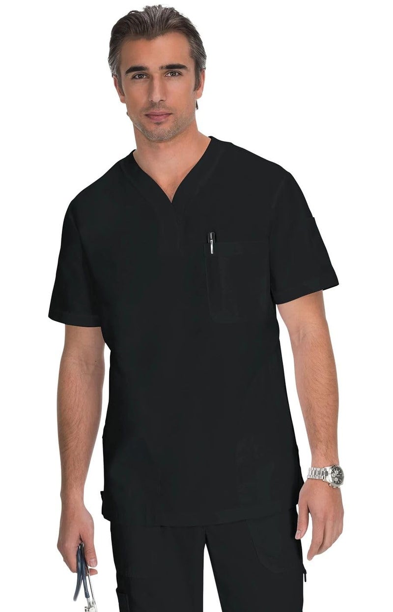 KOI Classics KOI654 Men's Scrub Top Black XS - Image 2