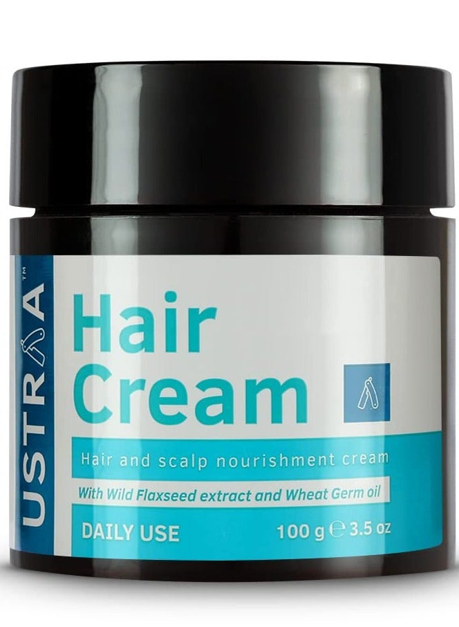 Ustraa Hair Cream for Men - 100g - For Daily Use with Light Hold- Style & nourishment | Wheat Germ Oil | Wild Flax Seed Extracts - Image 1