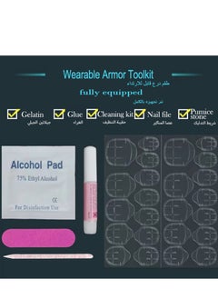 JOSQUEWNN Press on nails,24 Pieces New European and American Wearable Nails - Almond-Shaped Short Pink Gradient Minimalist Nail Art, Elegant Coated Nail Stickers.Fake Acrylic Nails With Glue Kit.  - Image 4