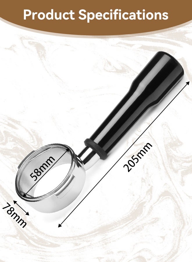 بشكل مختصر مِقْبَض مرشح قهوة بدون قاع مقاس 58 ملم، متوافق مع آلات الإسبريسو من السلسلة 9 موديلات BES900/920/980/990، مع سلة ترشيح ومقبض ذو أذنين. - Image 2