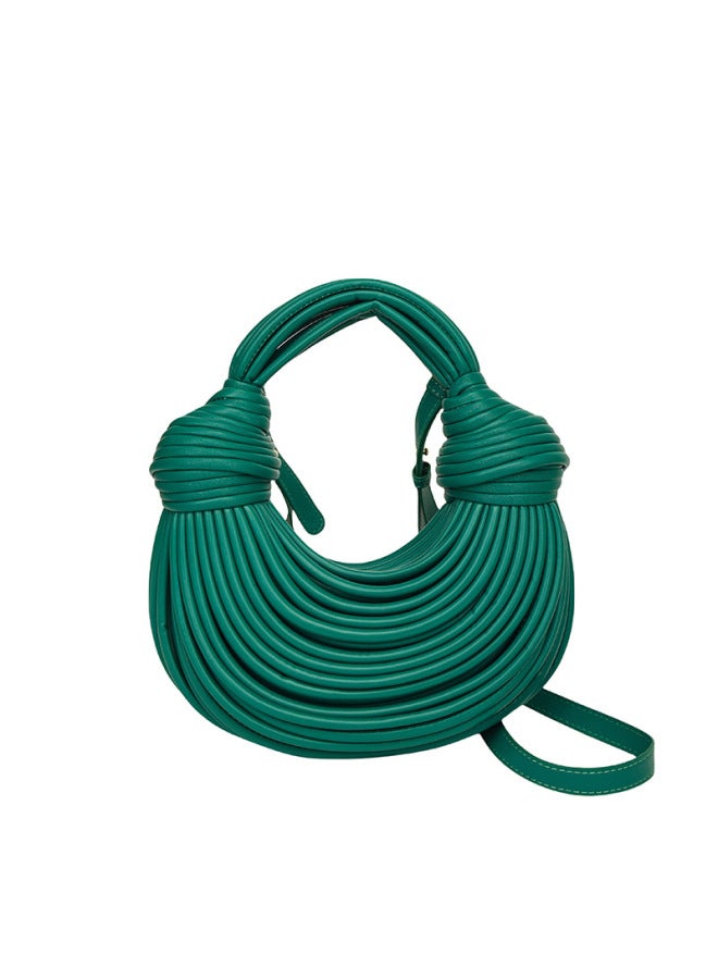Ordinary Creative Noodles Niche Handmade Woven Bread Women's Crossbody Bag Shoulder Underarm Bag Handbag-Color:Green - Image 1