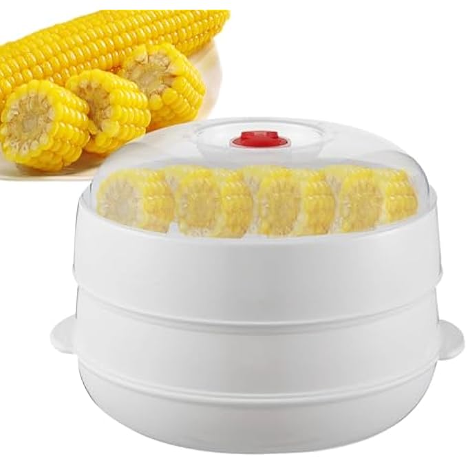 Microwave Steamer with Lid and Tray Kitchen Vegetable Steamer Heating Bowl for Dishes Meals Cooking Meat Dumpling Pasta Corn Bacon - Image 2