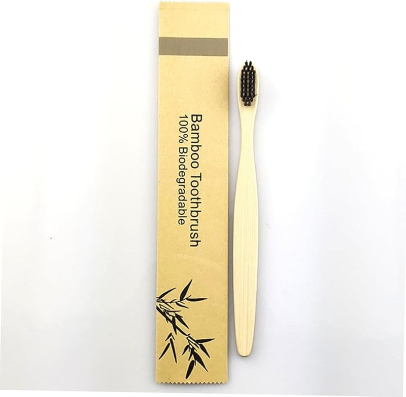 Bamboo Toothbrushes 10 Pack Eco Friendly Bristles For Travel And Home Use Assorted Colors - Image 4