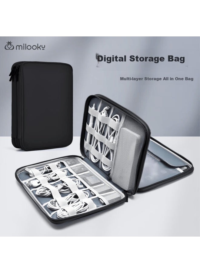 Milooky Digital Accessories Storage Bag Portable Usb Drive Tablet Ipad Charger Earphone Data Cable Makeup Bag Multifunctional