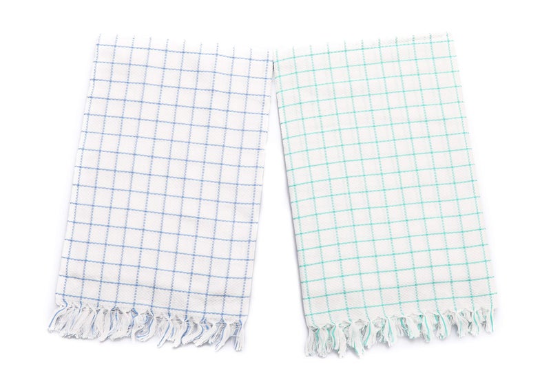 AVKA Studio منشفة استوديو AVKA المربعة منشفة هندية من القطن تجفيف سريع مجموعة من 2 مقاس 30x60 بوصة