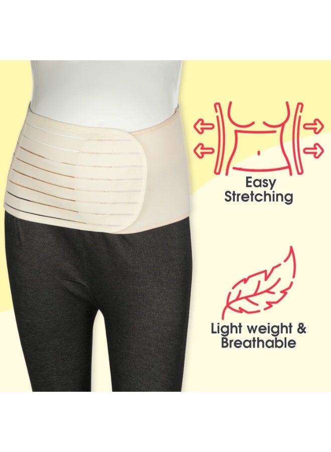Mee Mee Pre & Post Natal Maternity Corset Belt | Skin-Friendly & Lightweight | Easy Stretch Belly Support Band | Helps Improve Posture, Relieve Back Pain | Abdominal & Pelvic Waist Support (Beige, L) - Image 2