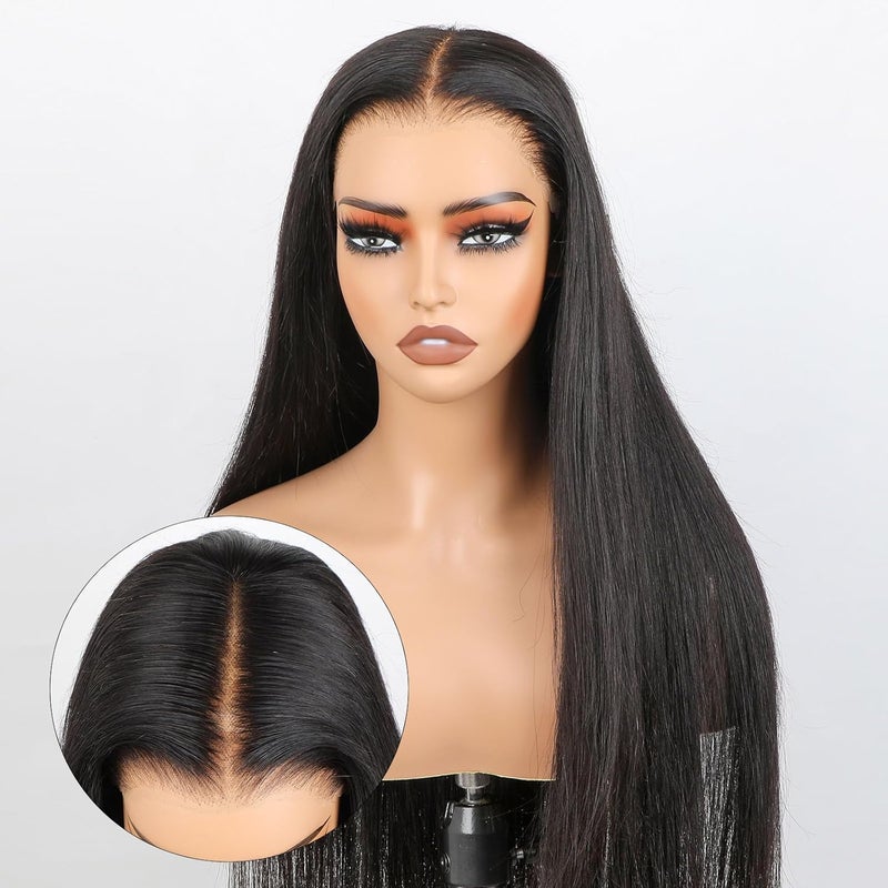 ISEE HAIR Straight Wear Go Glueless Wig Human Hair Pre Plucked Pre Cut 9x6 HD Lace Pre Bleached Tiny Knots Human Hair Wigs For Women 24 Inch