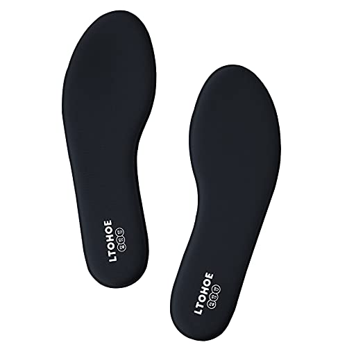 LTOHOE Memory Foam Insoles for Men, Replacement Shoe Inserts for Work Boot, Running Shoes, Hiking Shoes, Sneaker, Cushion Shoe Insoles Shock Absorbing for Foot Pain Relief, Comfort Inner Soles Black US 10 - Image 1