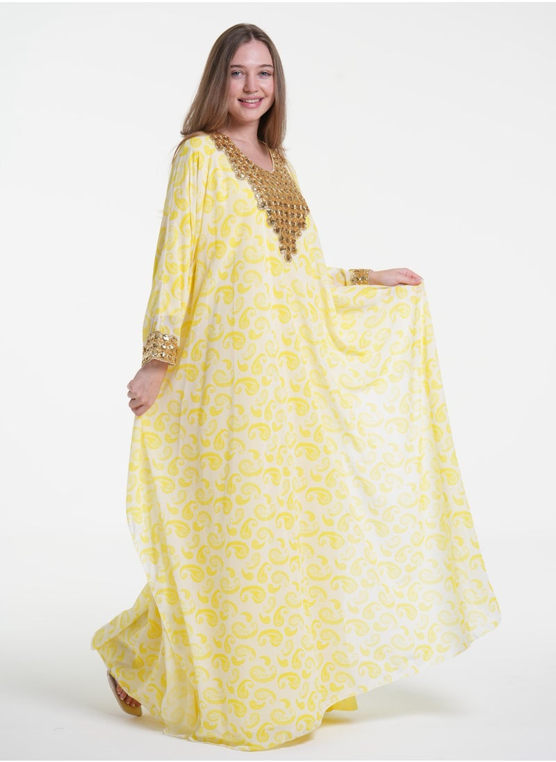 AL BENT AL SHARQIEH - women kaftan , arabian dress , jalabiya - Image 1